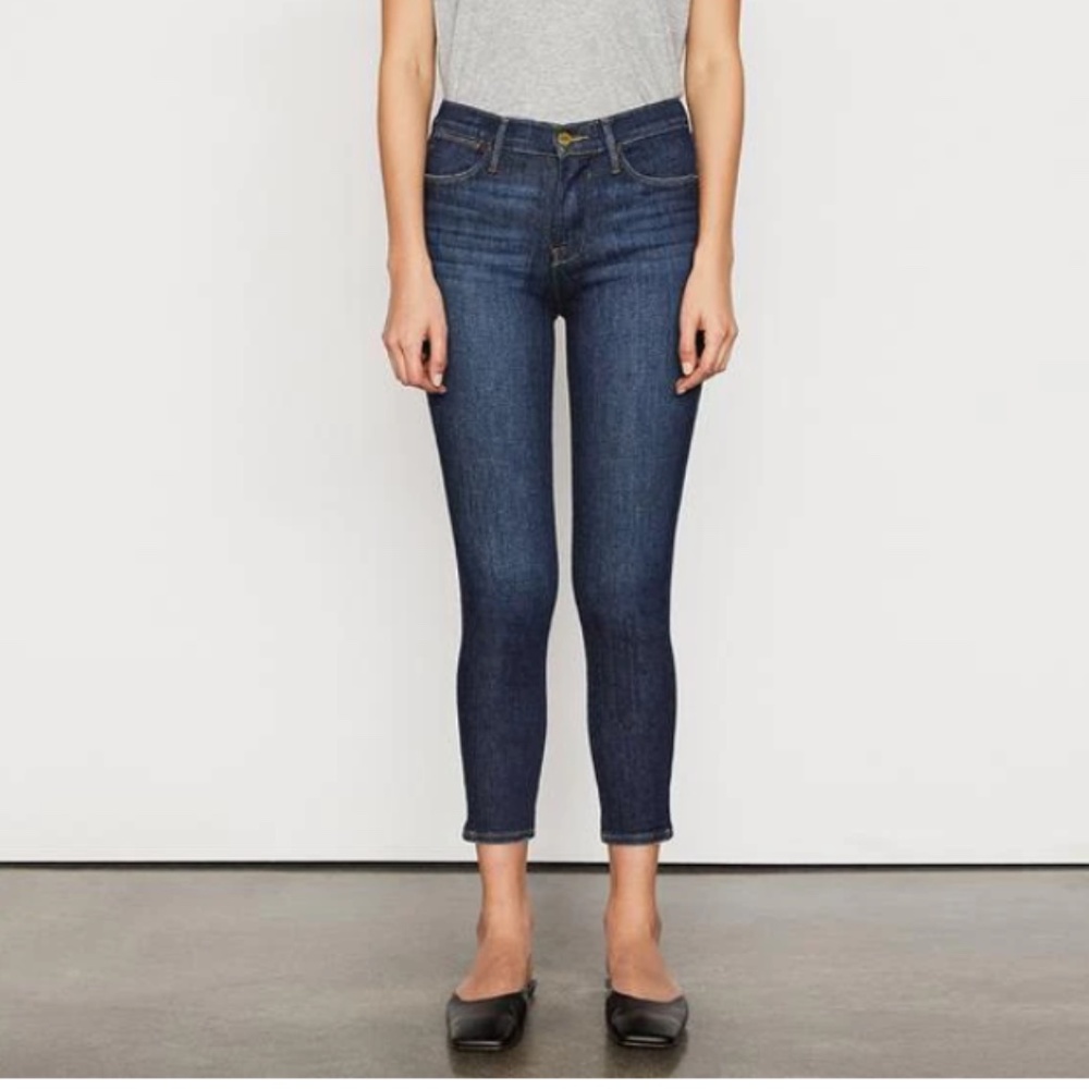 FRAME Le High Skinny Crop  Samira Denim Jeans Size 25